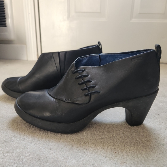 Camper Black Leather Booties - Picture 1 of 8